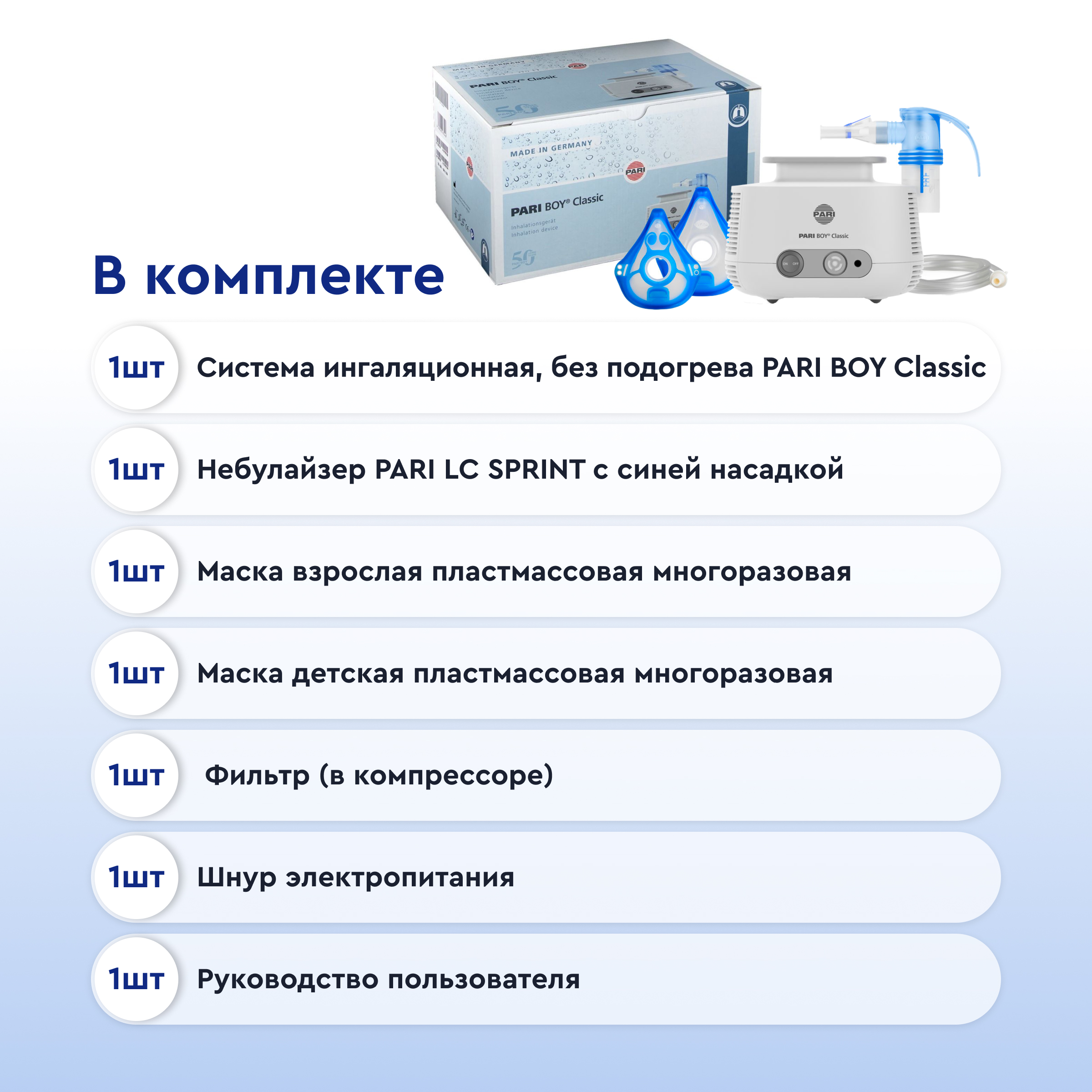 Система ингаляционная PARI без подогрева PARI BOY Classic (тип 130) NEW  от интернет-магазина trimm.store